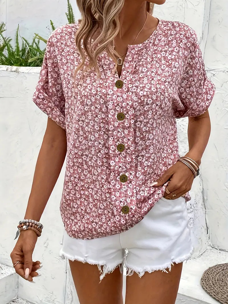 Doris | Damen Schicke Bluse mit Floralem Sommerprint