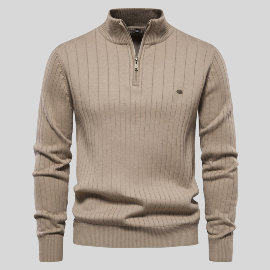 Erik | Herren Frühling Viertelzip Langarm Pullover