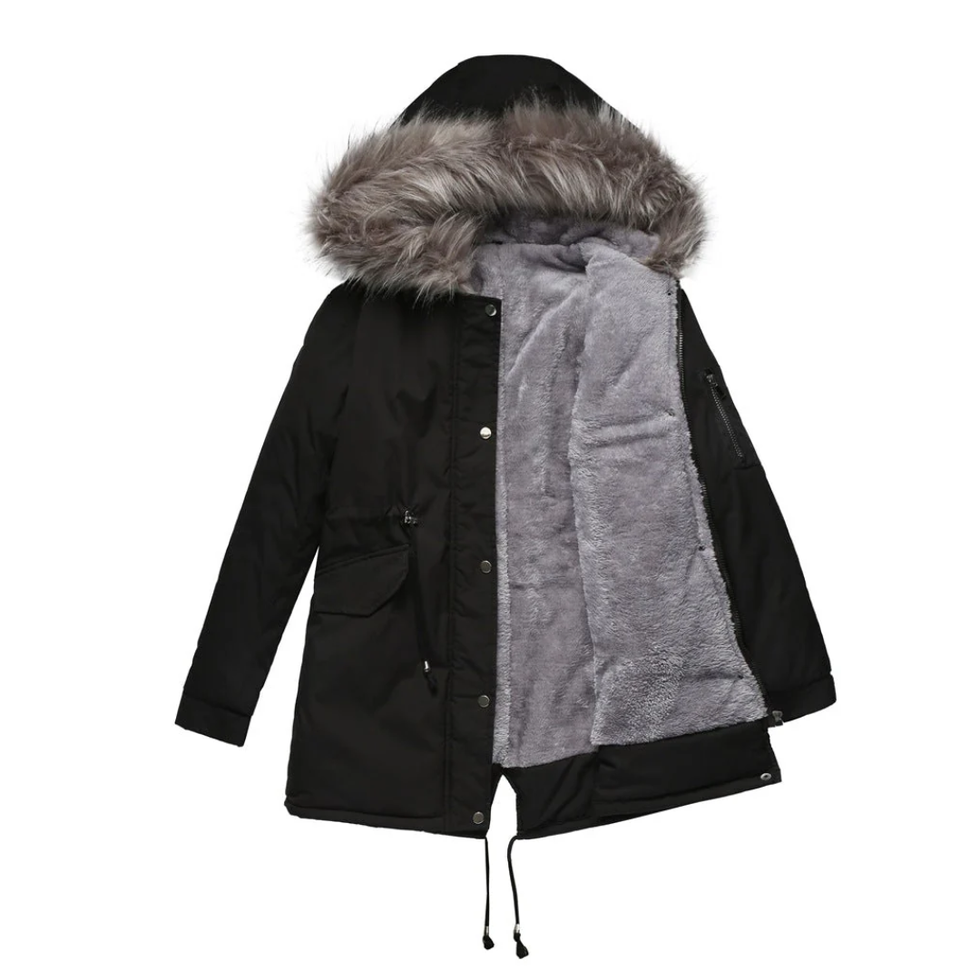 Gabriela | Damen Warme Winterjacke mit langen Ärmeln