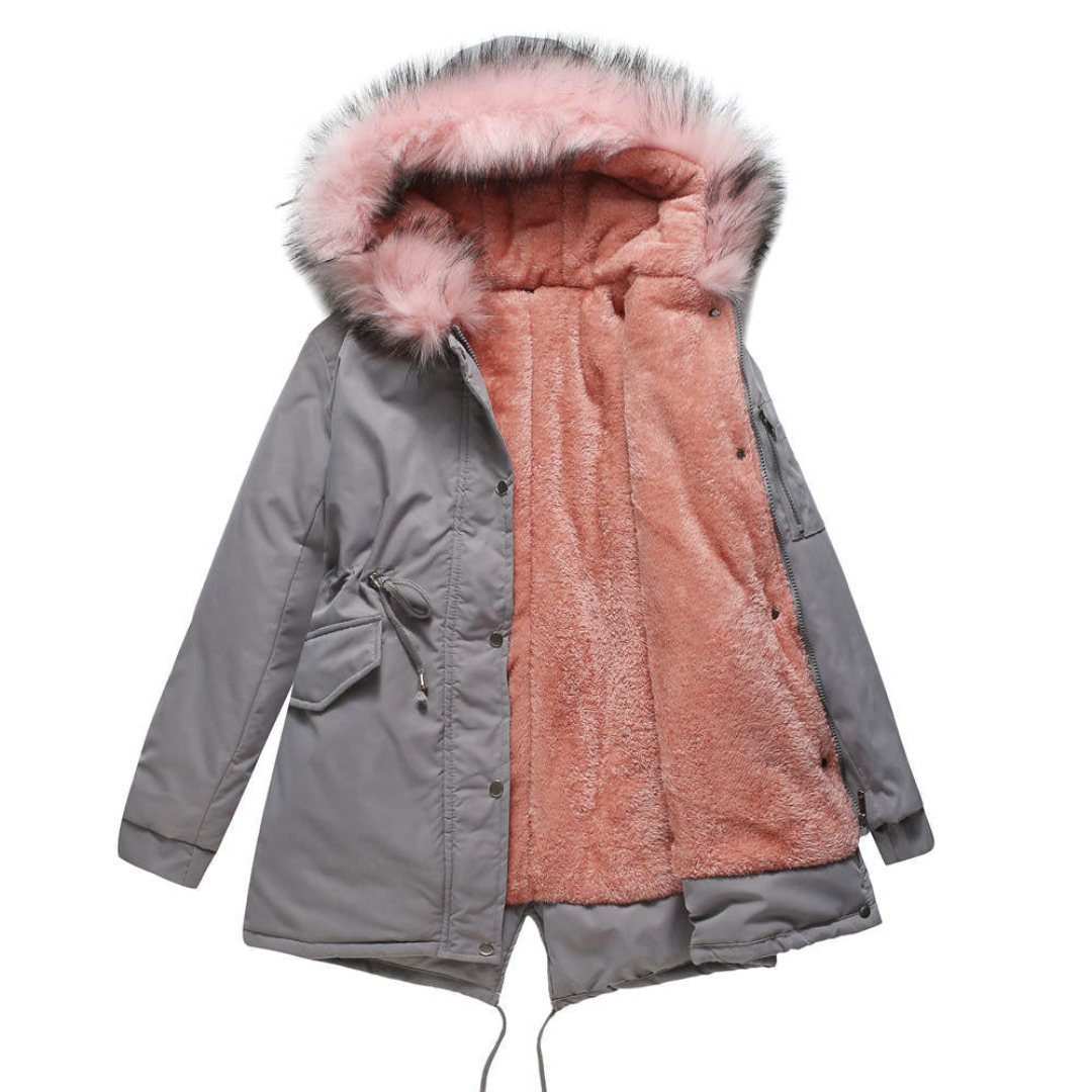 Gabriela | Damen Warme Winterjacke mit langen Ärmeln