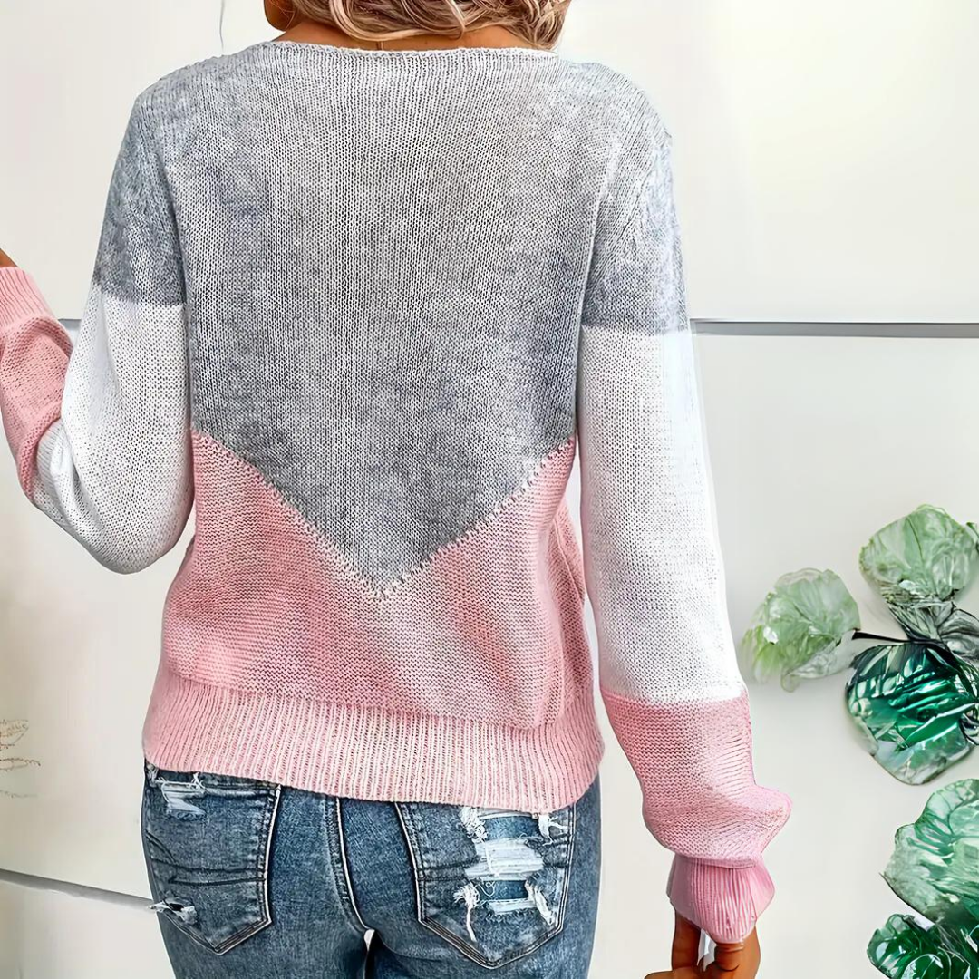Anna | Damen Lässig Locker Geschnittener Pullover