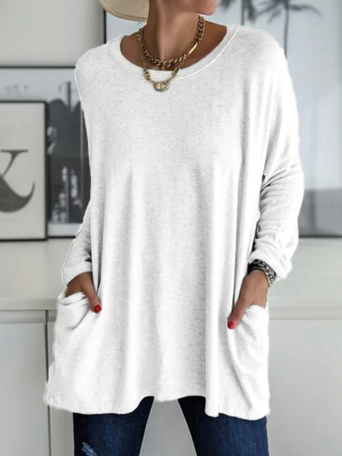 Selina | Damen Lockeres Langarmshirt