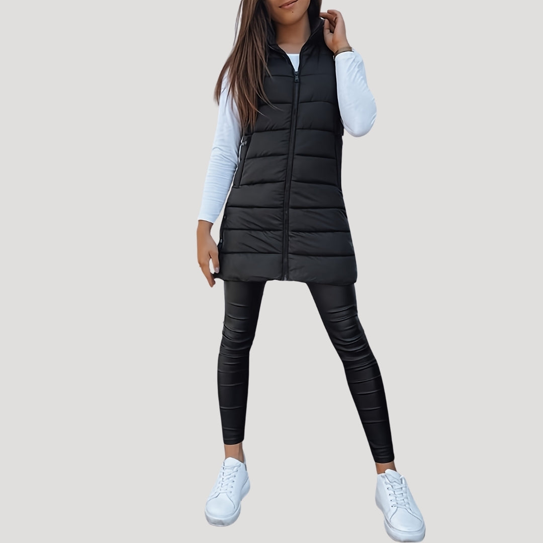 Martina | Winter Steppweste für Damen mit Kapuze
