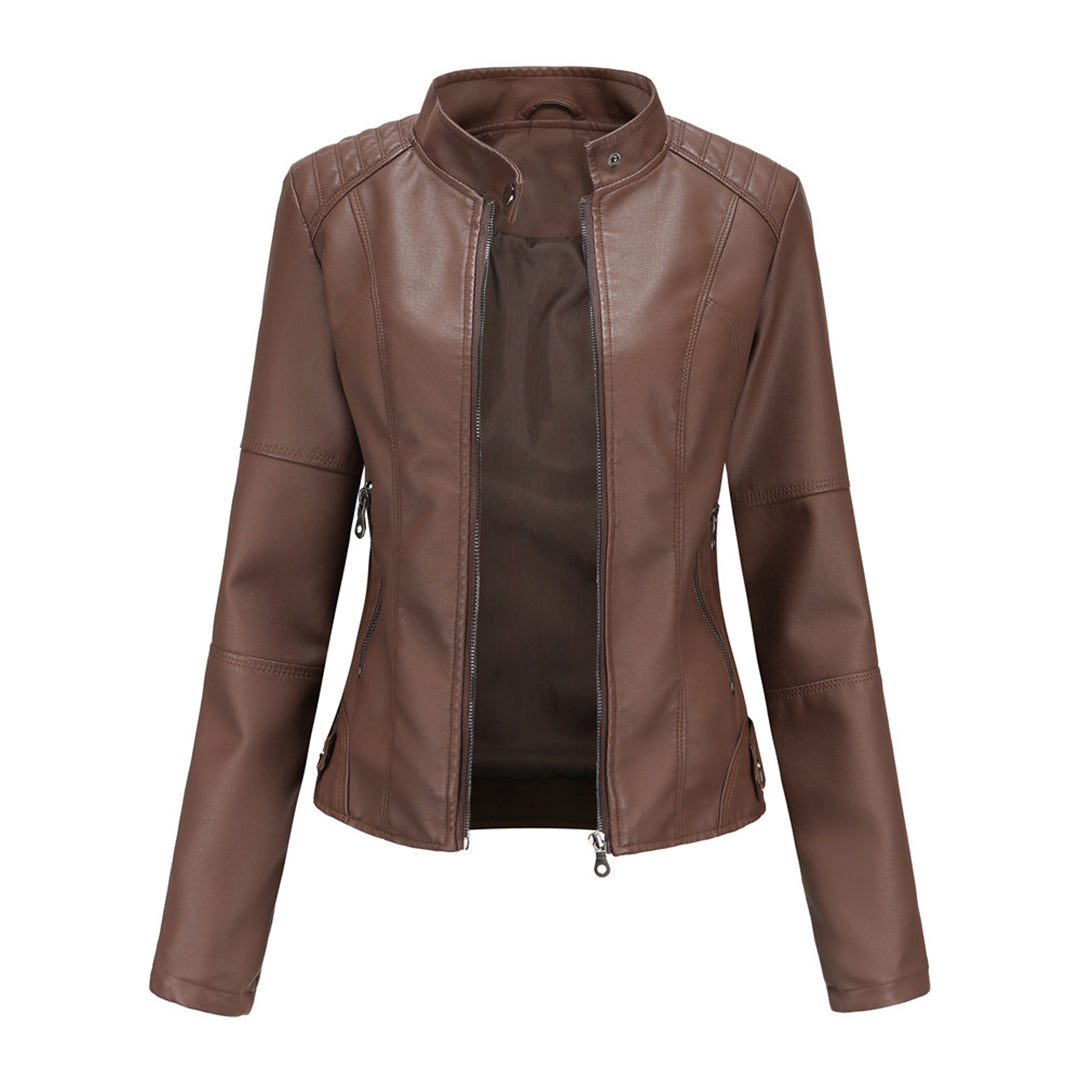 Nicole | Damen Bikerjacke mit Reißverschluss vorne