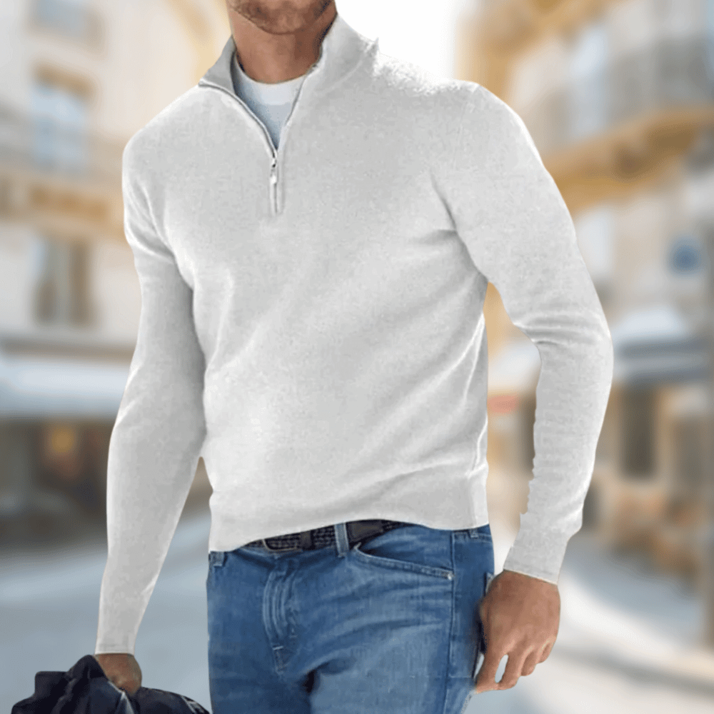 Roland | Herren Freizeitpullover mit Reißverschluss am Kragen