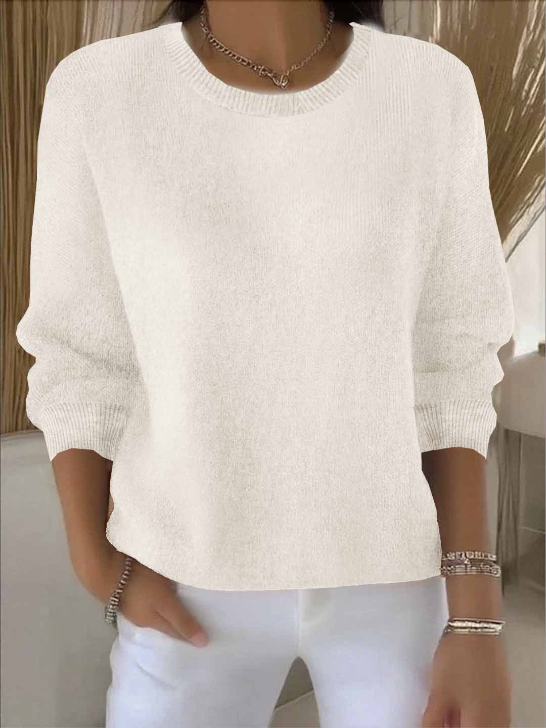 Claudia | Damen Alltagstauglicher Winter-Strickpullover