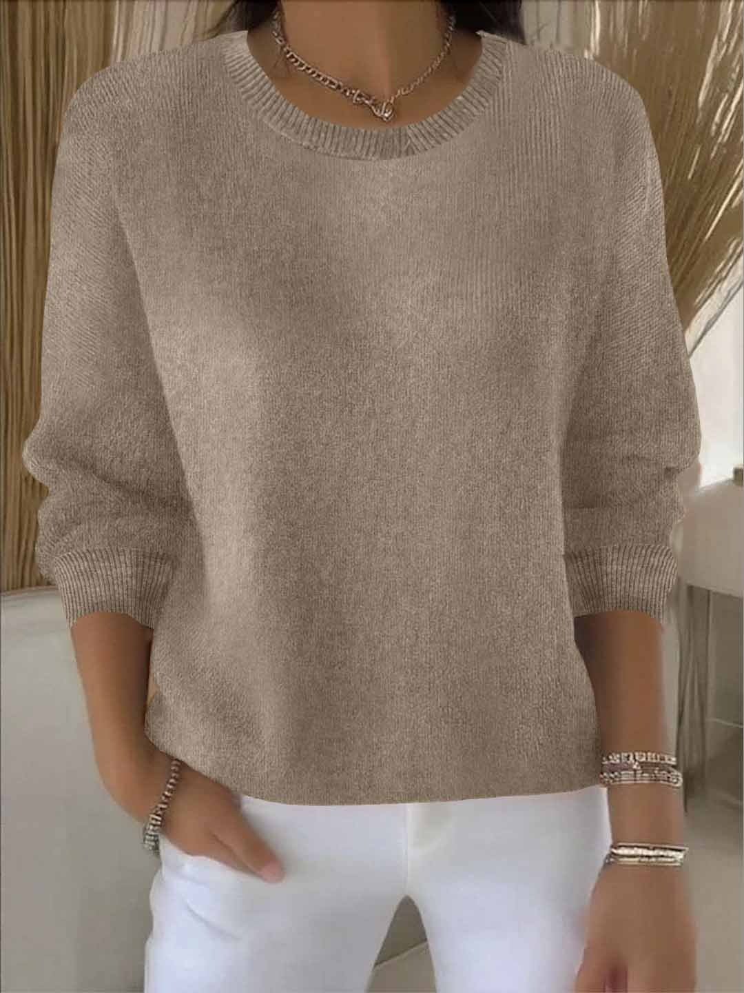 Claudia | Damen Alltagstauglicher Winter-Strickpullover