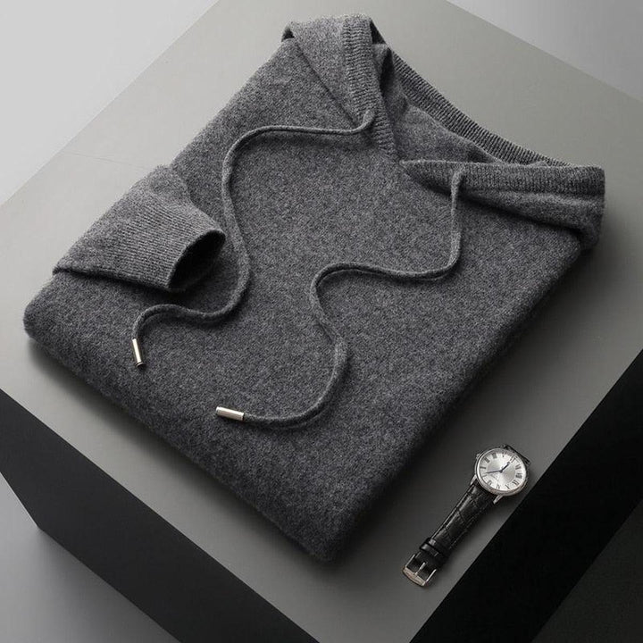 Malte | Herren Lässiger Strickpullover mit Kapuze