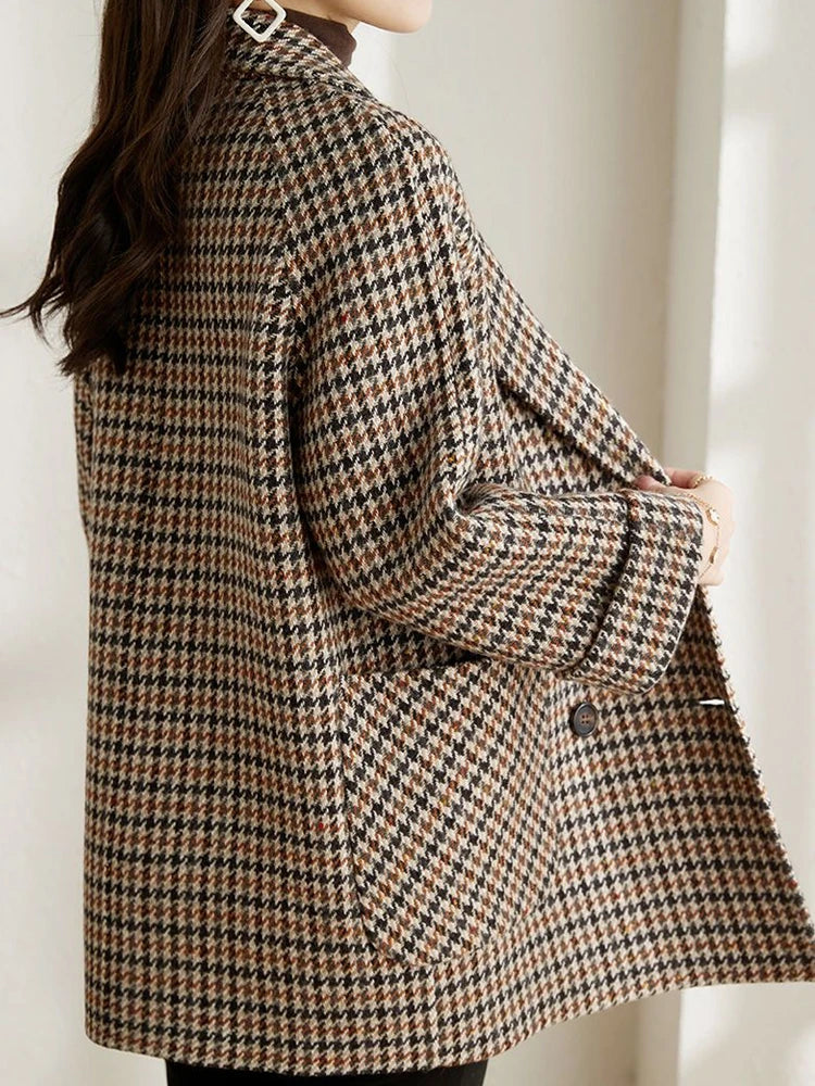 Pauline | Damen Kariertes Blazer-Jackett für den Frühling
