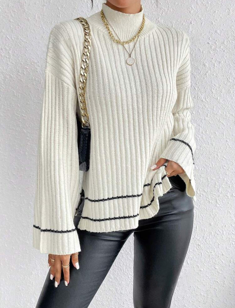 Nadine | Damen Gerippter Rollkragenpullover für den Winter