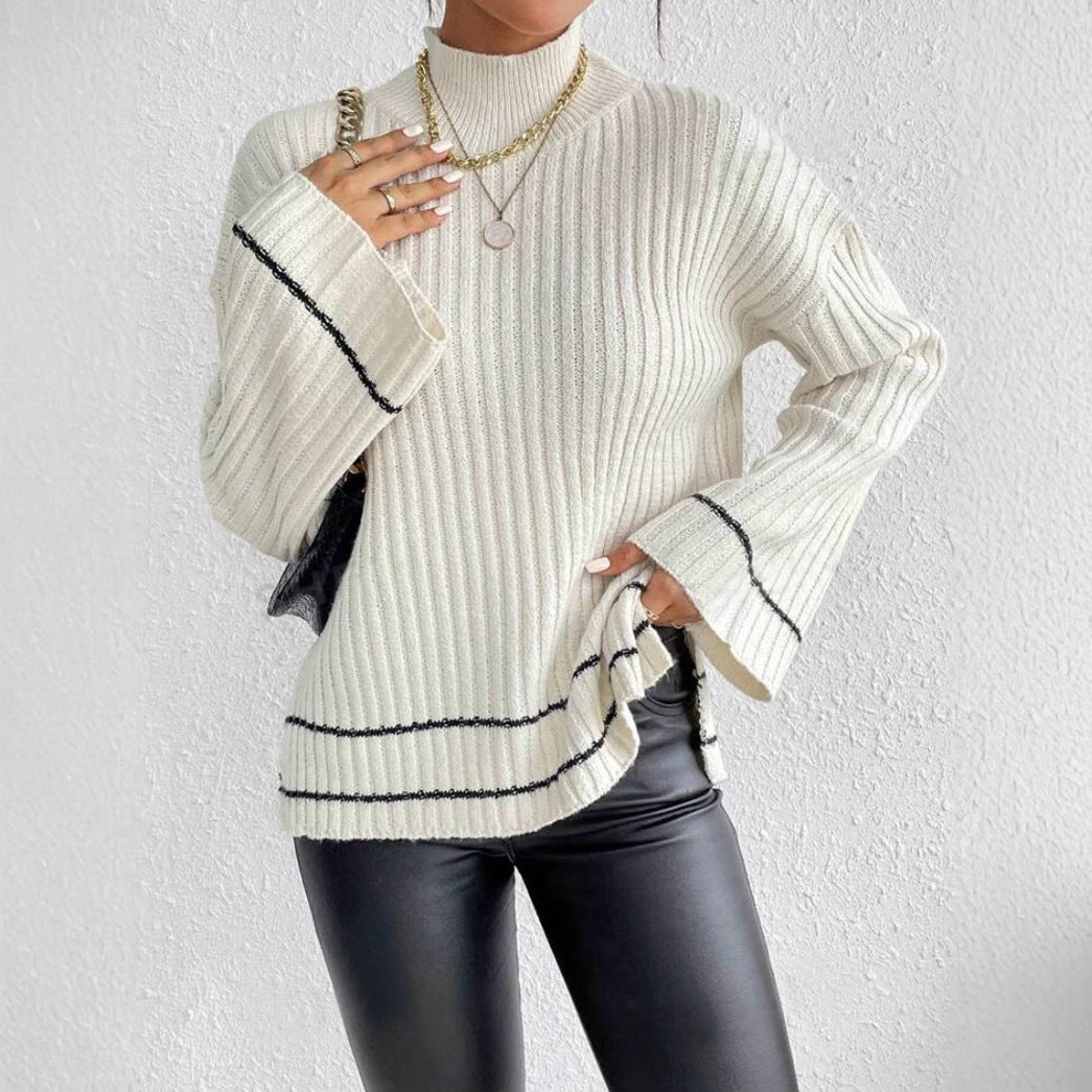 Nadine | Damen Gerippter Rollkragenpullover für den Winter