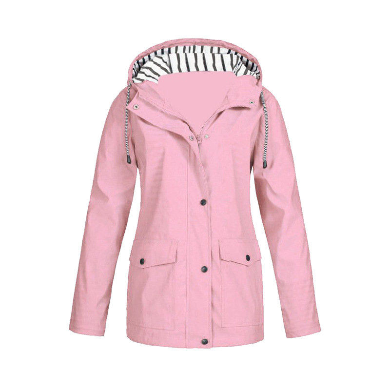 Annika | Damen Regenjacke mit Kapuze und Reißverschluss