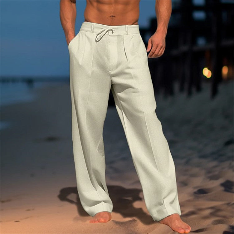 Jürgen | Herren Frühlingslockere Hose mit Kordelzug