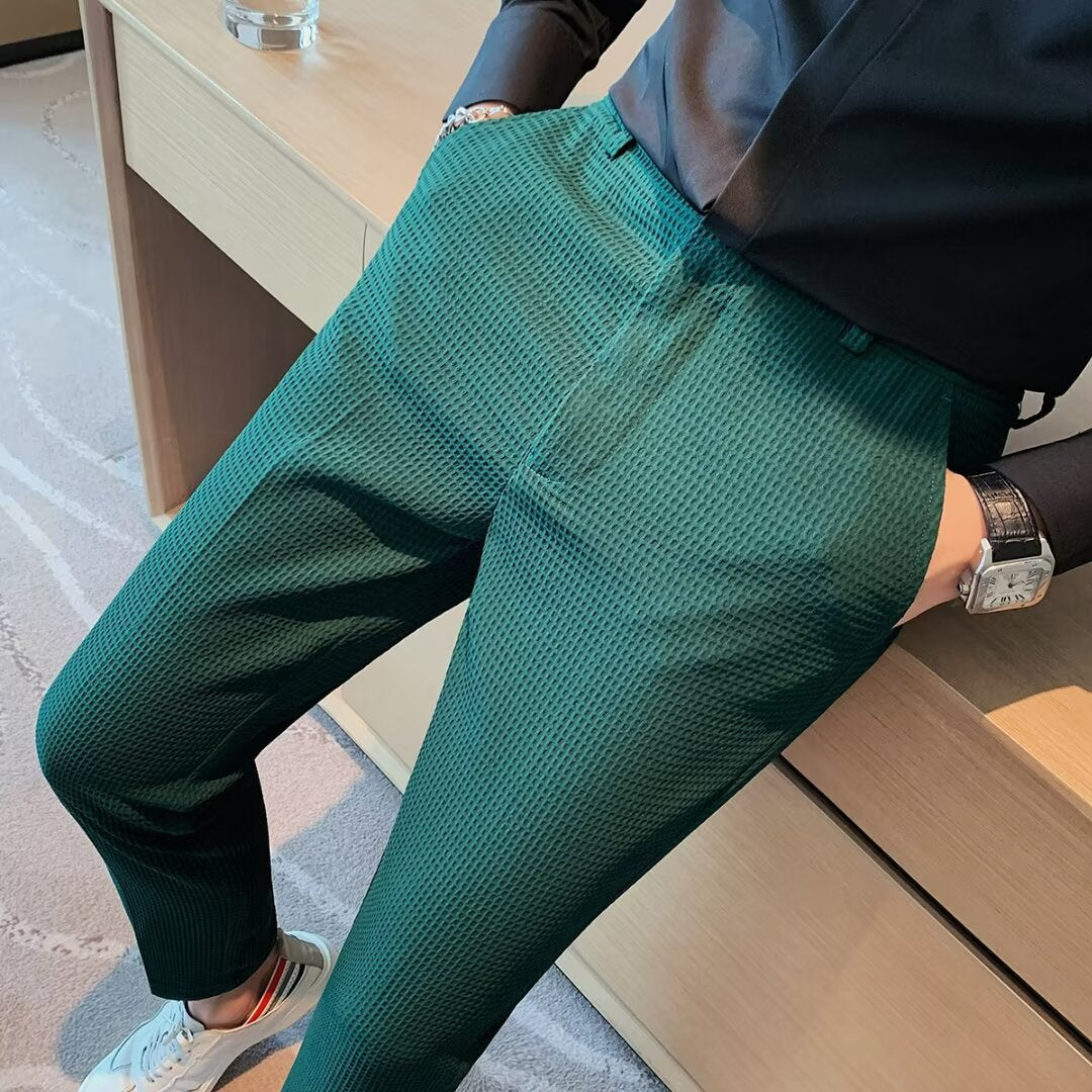 Emil | Herren Frühlings Strukturierte Slim-Fit Freizeithose