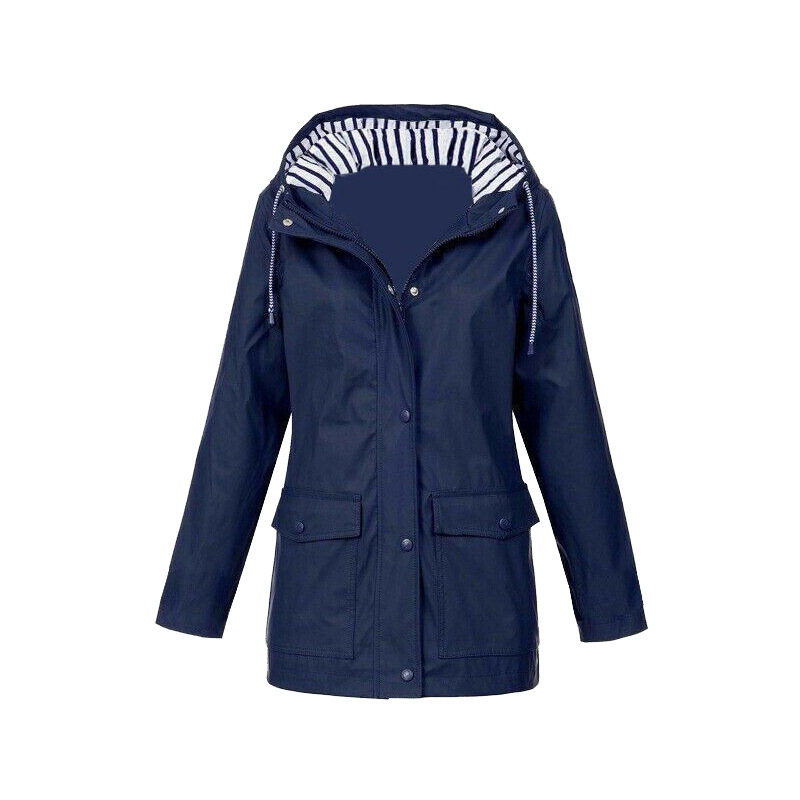 Annika | Damen Regenjacke mit Kapuze und Reißverschluss