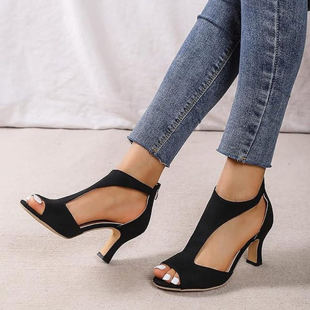 Gabriela | Damen Modische Sandalen mit offenem Zehenbereich und Absatz