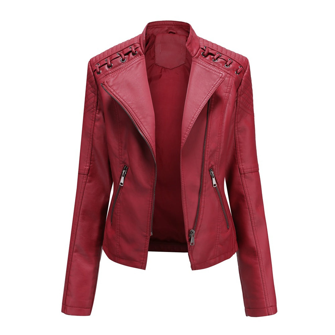Lilian | Damen Modische Jacke mit asymmetrischem Reißverschluss