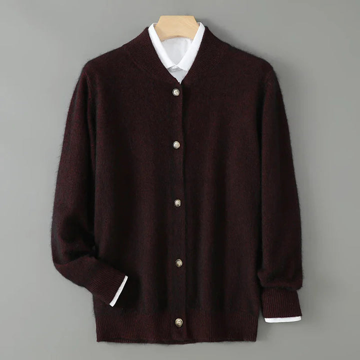 Anke | Damen Weiche Strickjacke mit Knopfleiste vorne