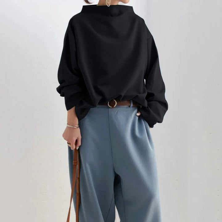 Jacqueline | Damen High-Neck Langarmshirt