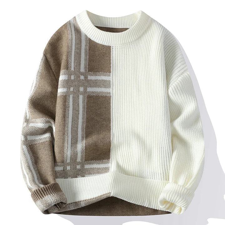 Elfriede | Herren Winter-Colorblock-Rundhals-Pullover