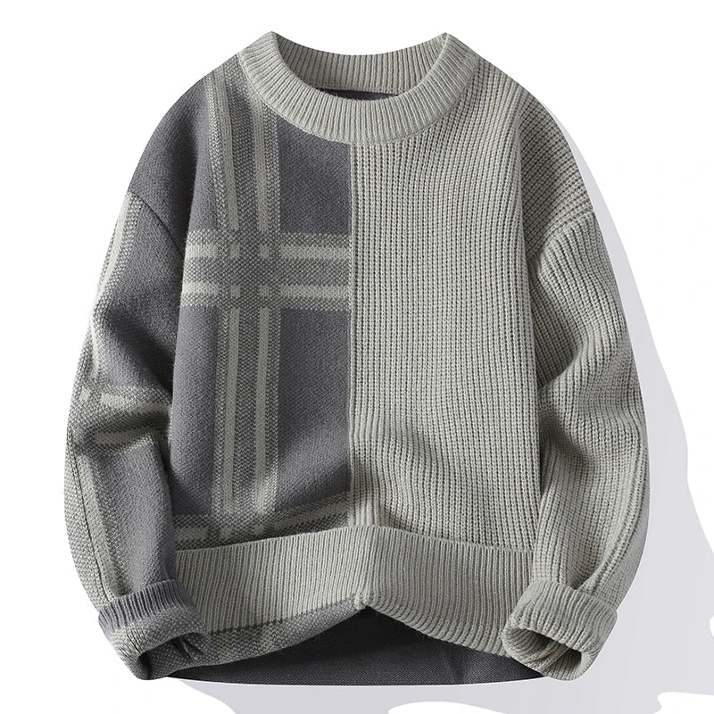 Elfriede | Herren Winter-Colorblock-Rundhals-Pullover