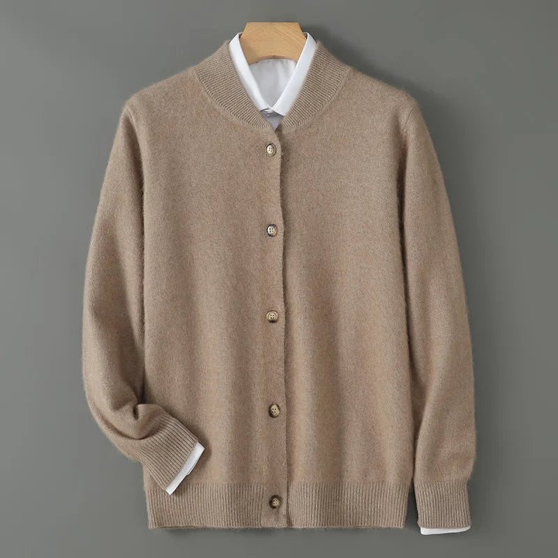 Anke | Damen Weiche Strickjacke mit Knopfleiste vorne