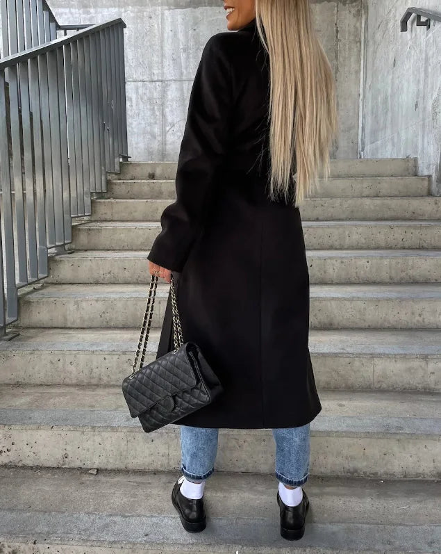 Johanna | Damen Trenchcoat mit langen Ärmeln und Knopfleiste