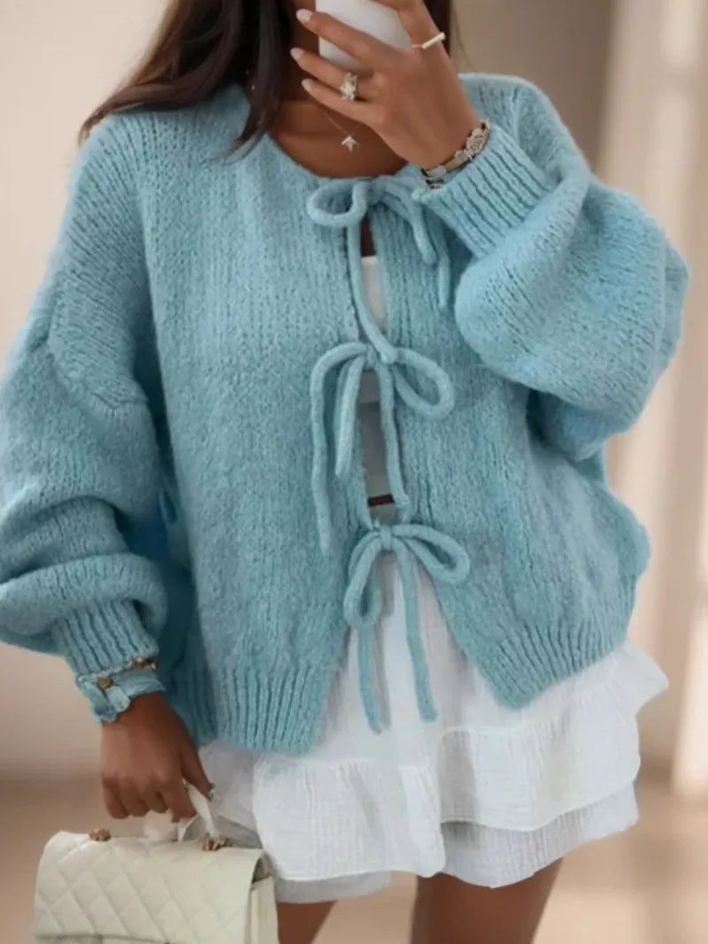 Doris | Damen Warme Strickjacke mit langen Ärmeln