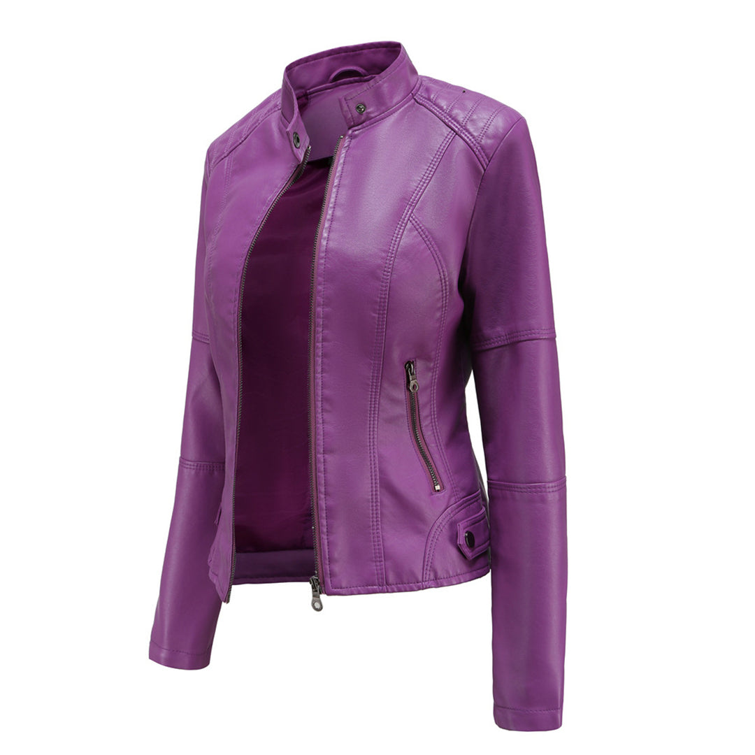 Nicole | Damen Bikerjacke mit Reißverschluss vorne