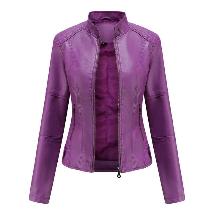 Kirsten | Damen Kunstleder-Bikerjacke mit Reißverschluss