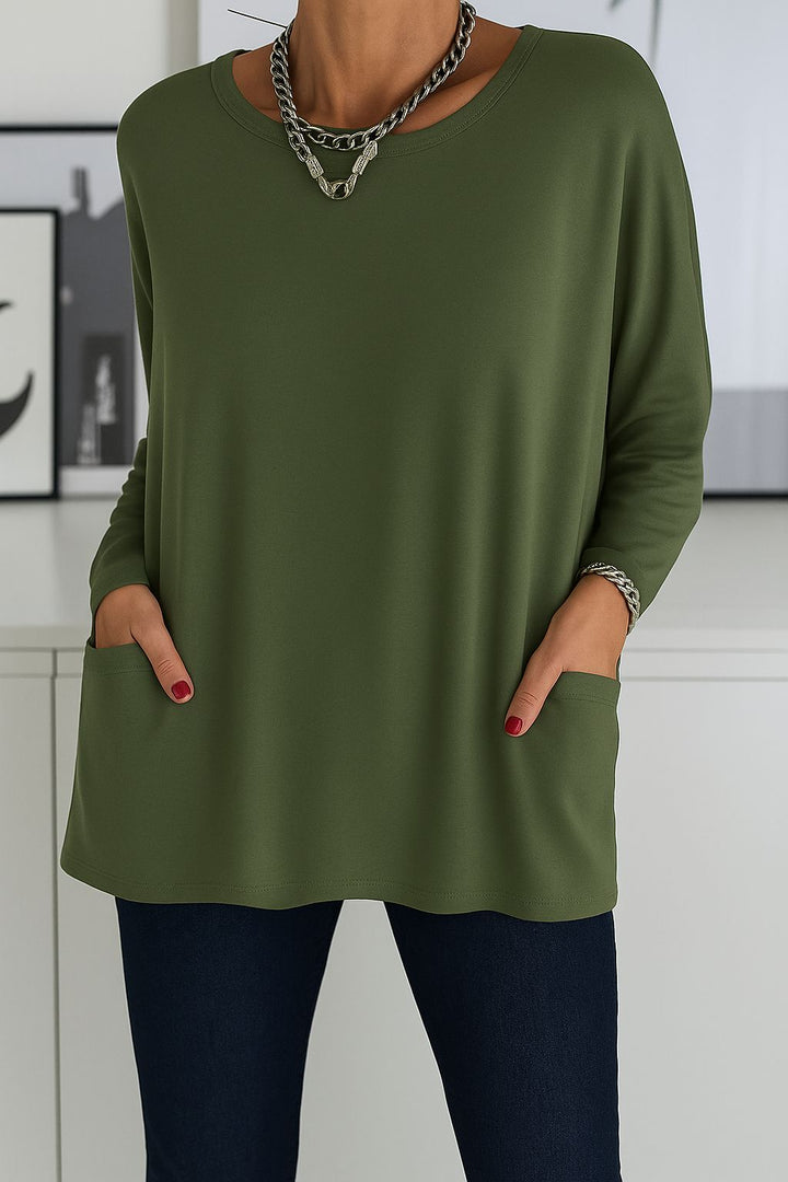 Selina | Damen Lockeres Langarmshirt