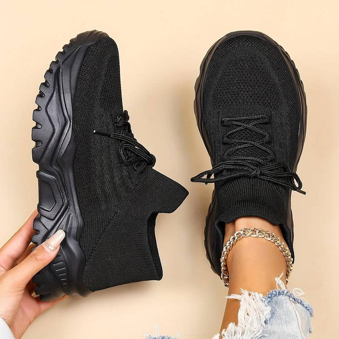 Elke | Damen Strick-Schnürschuhe für Freizeit und Spaziergänge
