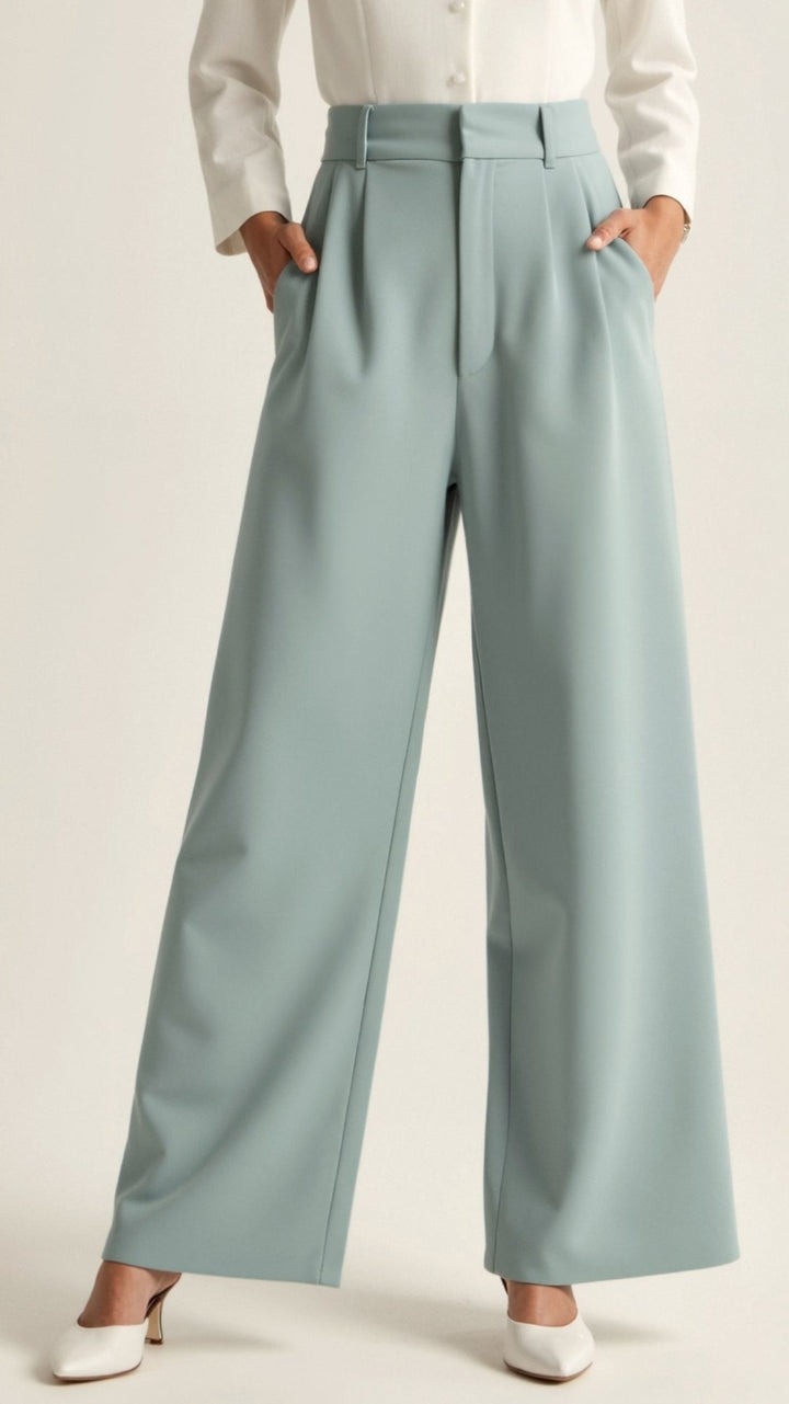 Gabriela | Damen Frühjahrs Hochtaillierte Weite Hose