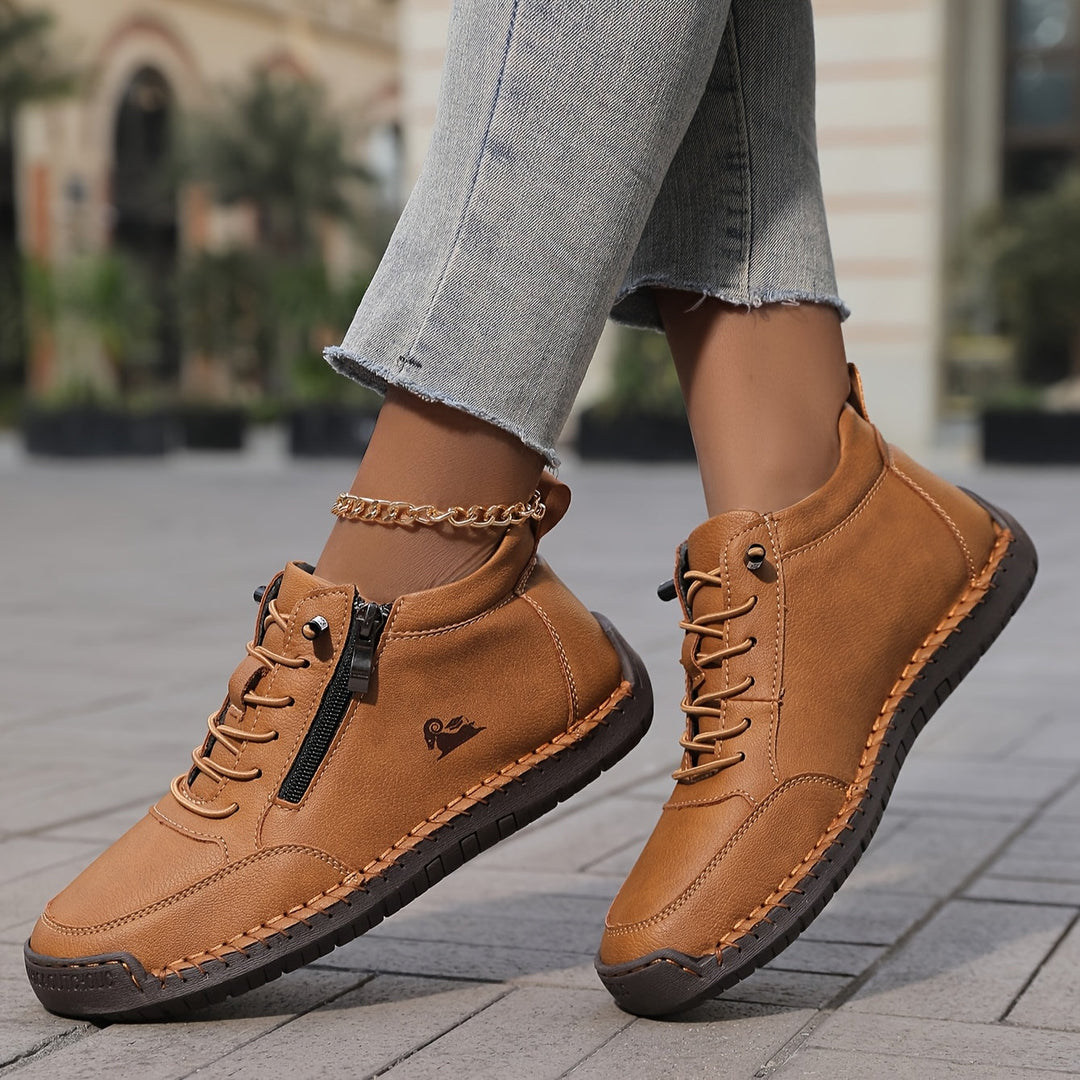 Bettina  | Damen Bequeme Schnürschuhe mit Reißverschluss