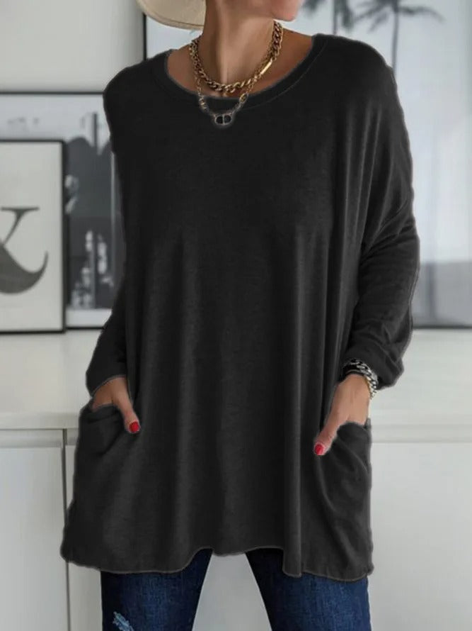 Selina | Damen Lockeres Langarmshirt