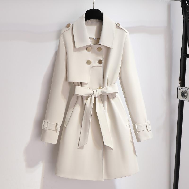 Angela | Damen Chic Trenchcoat mit langen Ärmeln