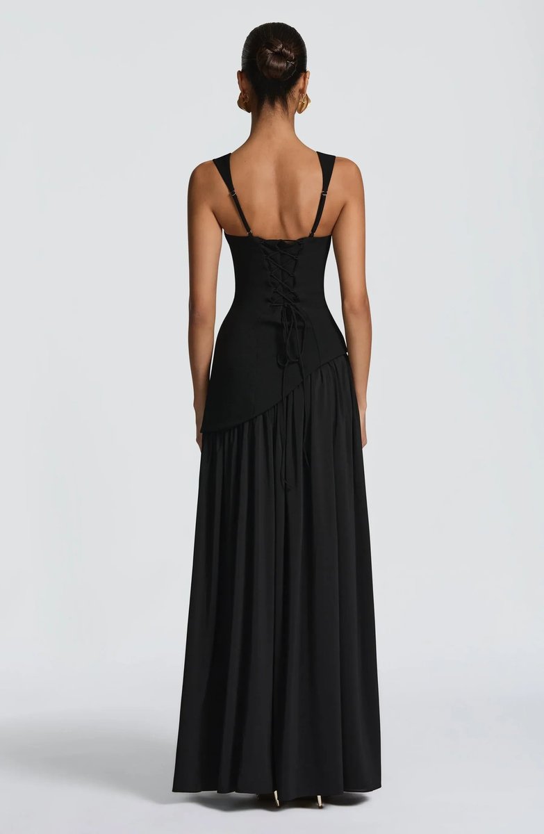 Brautmutter Kleid ärmelloses A-Linien Maxi Abendkleid Taillenbetonung