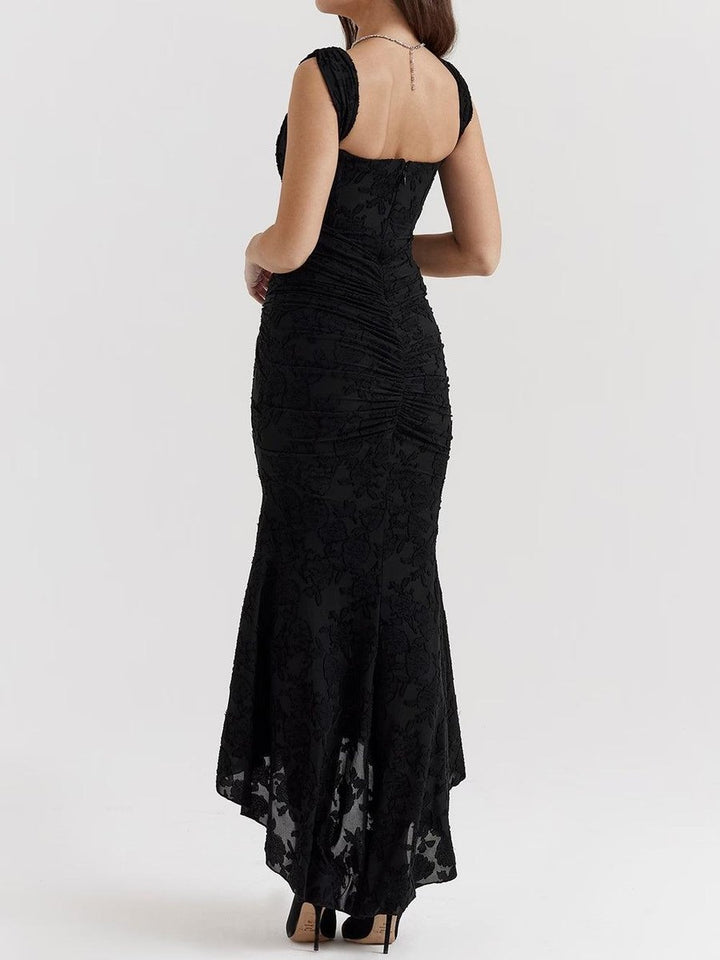 Brautmutterkleid Strukturiertes Korsett Meerjungfrau Jacquard Midikleid
