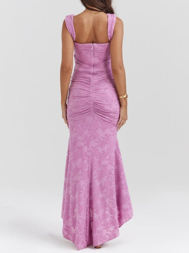 Brautmutterkleid Strukturiertes Korsett Meerjungfrau Jacquard Midikleid