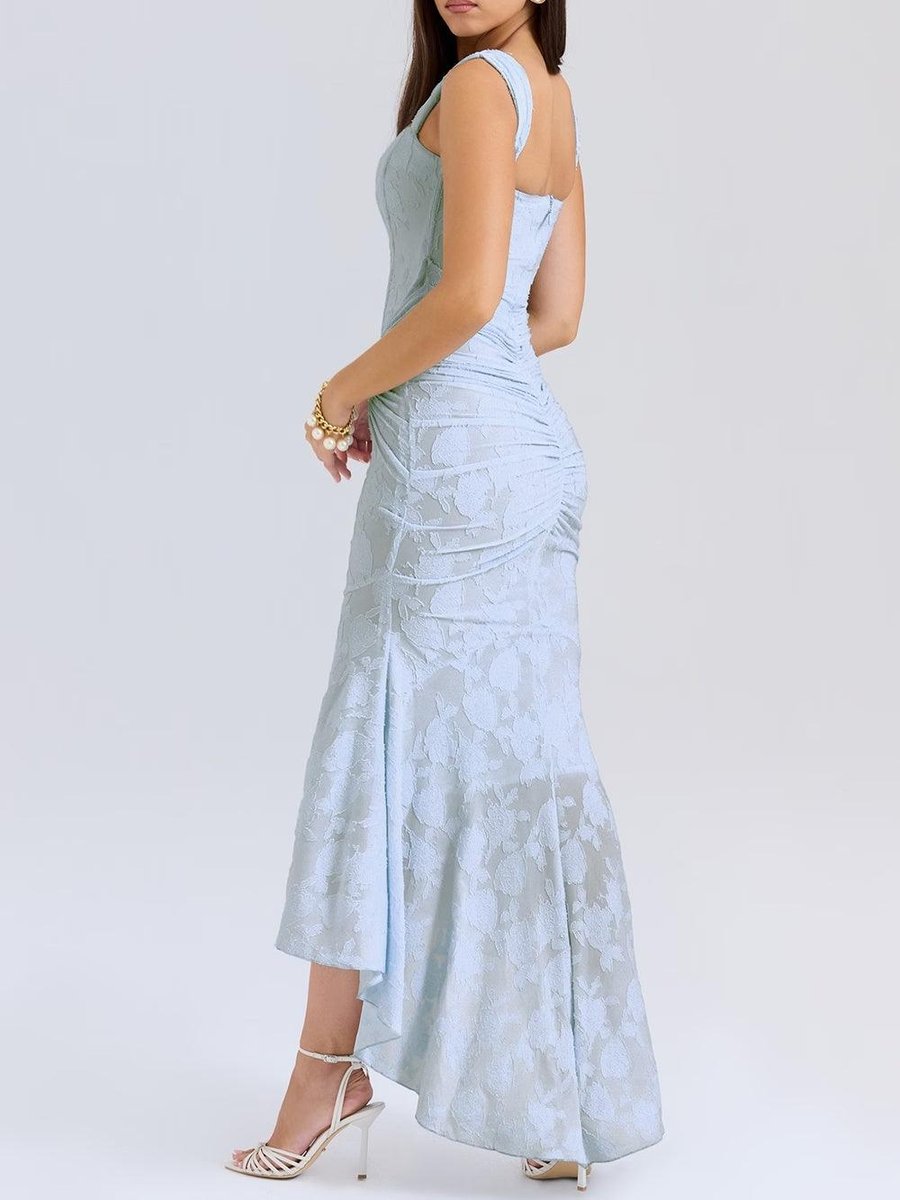 Brautmutterkleid Strukturiertes Korsett Meerjungfrau Jacquard Midikleid