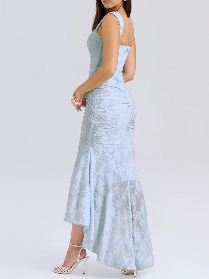 Brautmutterkleid Strukturiertes Korsett Meerjungfrau Jacquard Midikleid