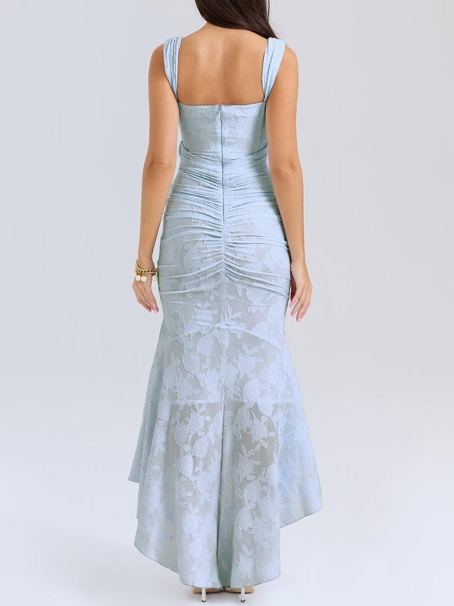 Brautmutterkleid Strukturiertes Korsett Meerjungfrau Jacquard Midikleid