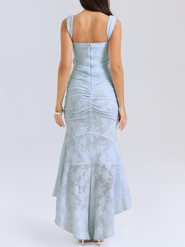 Brautmutterkleid Strukturiertes Korsett Meerjungfrau Jacquard Midikleid