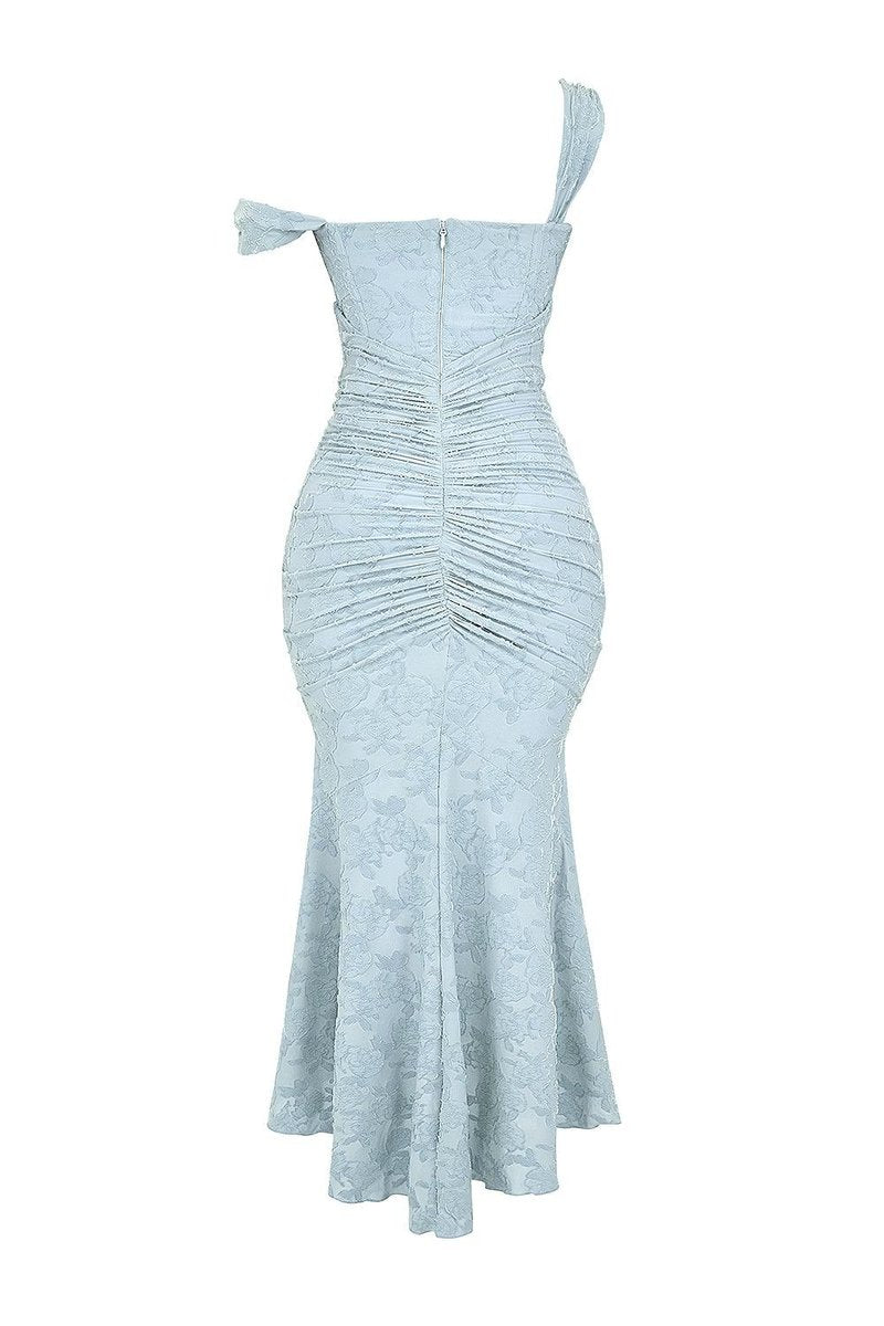 Brautmutterkleid Strukturiertes Korsett Meerjungfrau Jacquard Midikleid