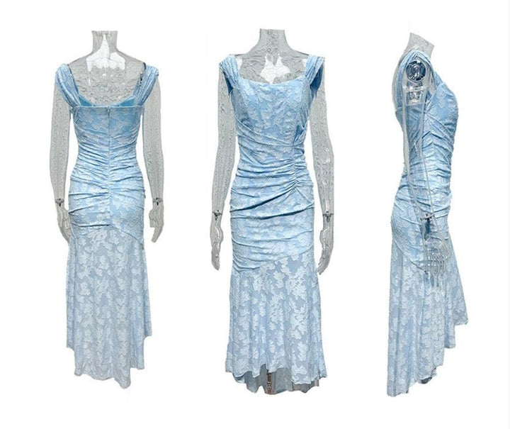 Brautmutterkleid Strukturiertes Korsett Meerjungfrau Jacquard Midikleid