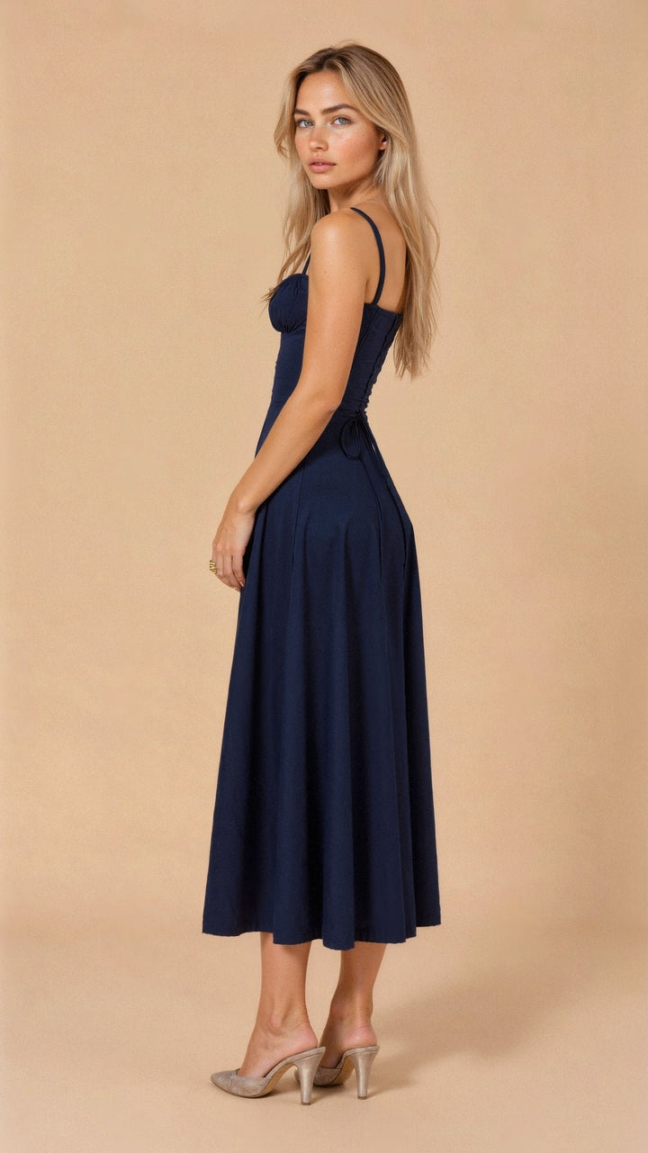 Bustier Midi Kleid Blumenmuster Korsett