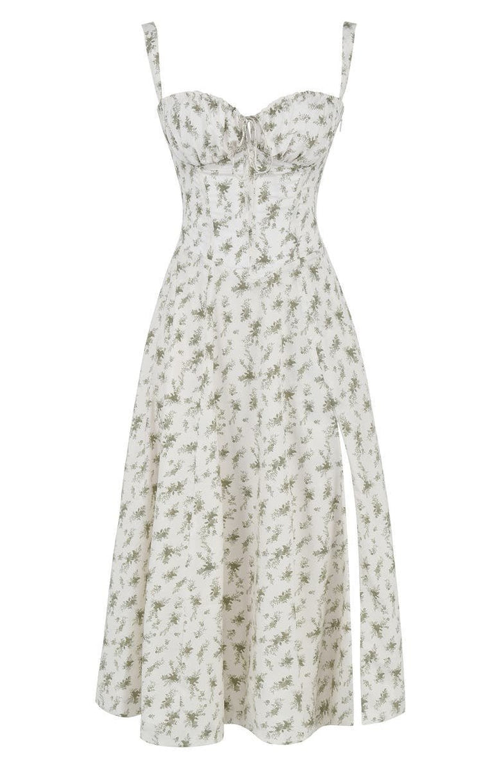 Bustier Midi Kleid Blumenmuster Korsett