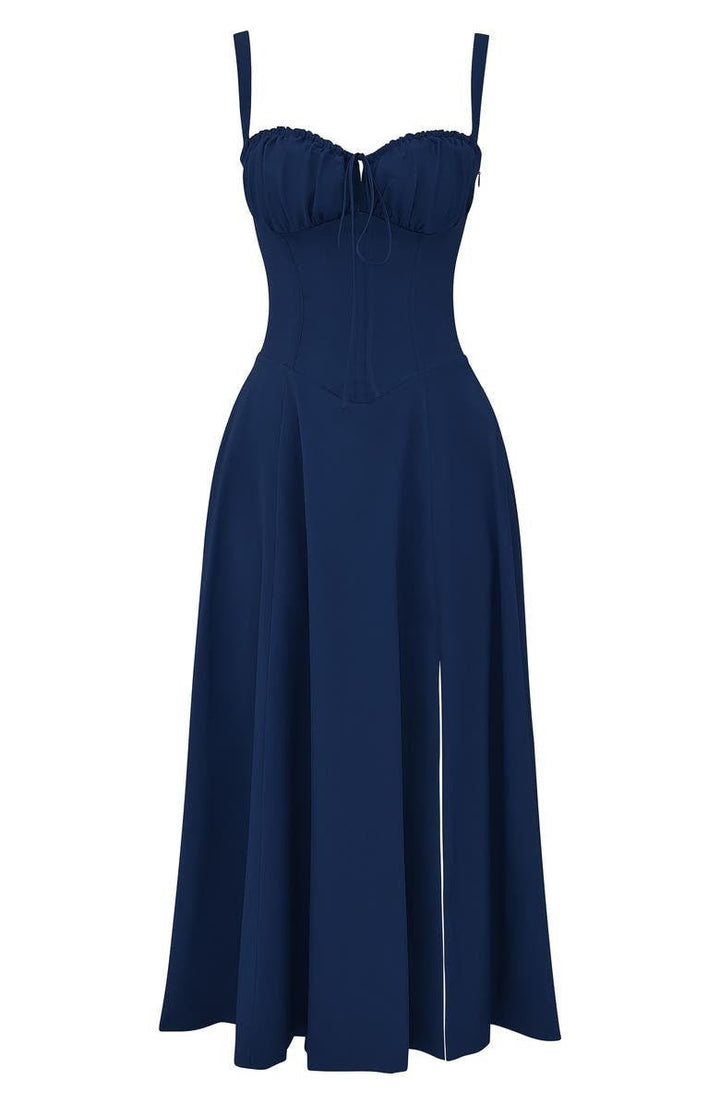 Bustier Midi Kleid Blumenmuster Korsett