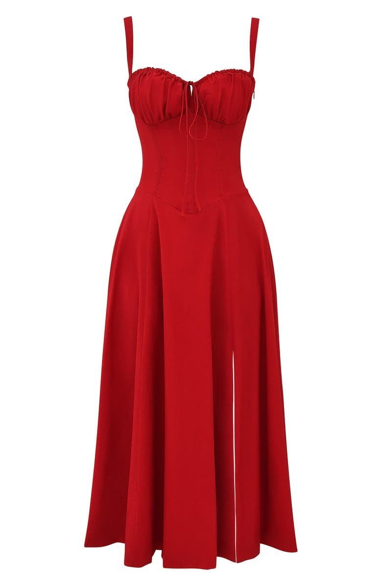 Bustier Midi Kleid Blumenmuster Korsett