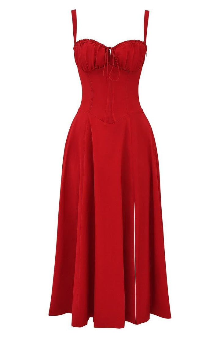 Bustier Midi Kleid Blumenmuster Korsett